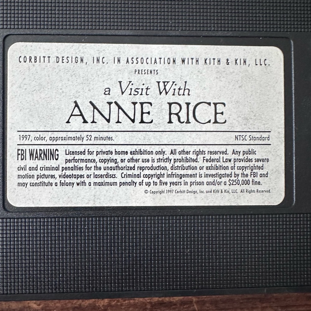 A Visit With Anne Rice VHS Tape - Picture 3 of 4